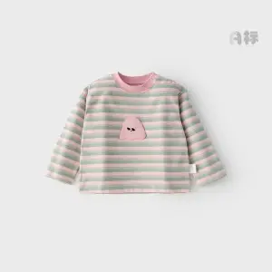 Baby Long Sleeve T-Shirt Yellow Purple Gray Kids