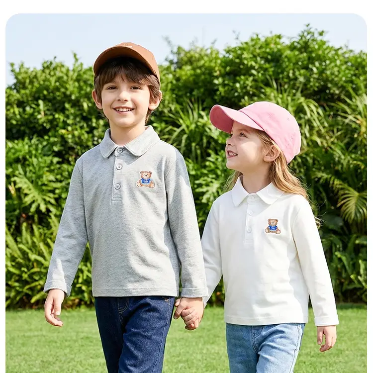 Baby Lapel T-Shirt White Autumn Spring Boys Girls — feature 12