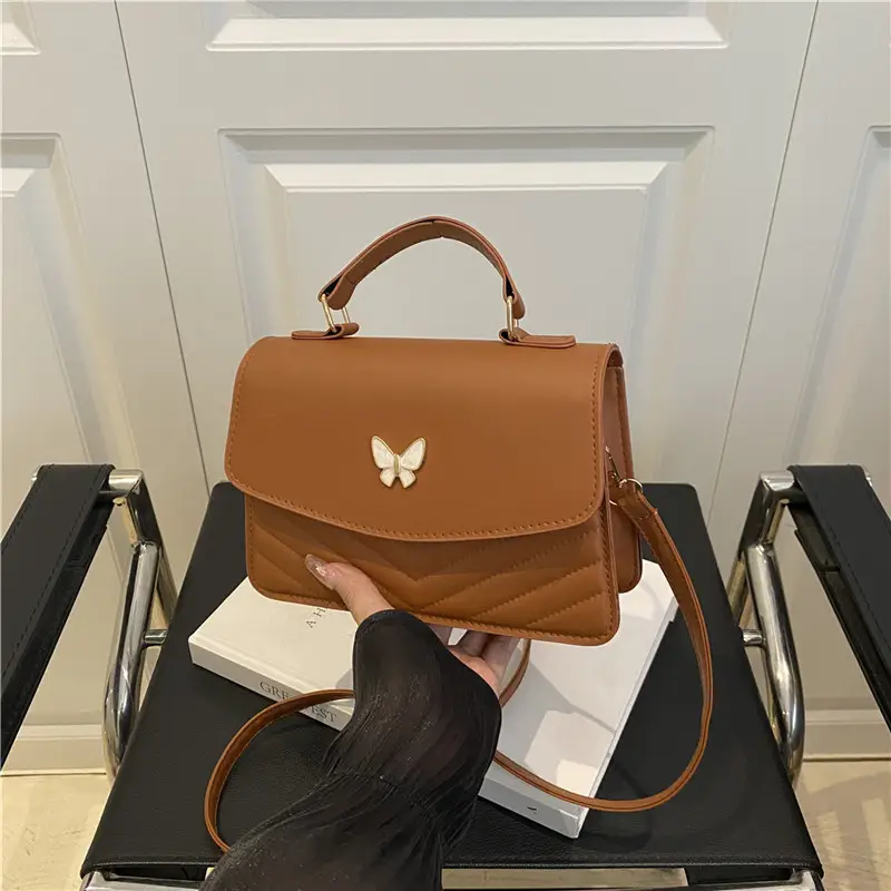 Women's Retro Casual Butterfly Shoulder Bag Brown - Image 7