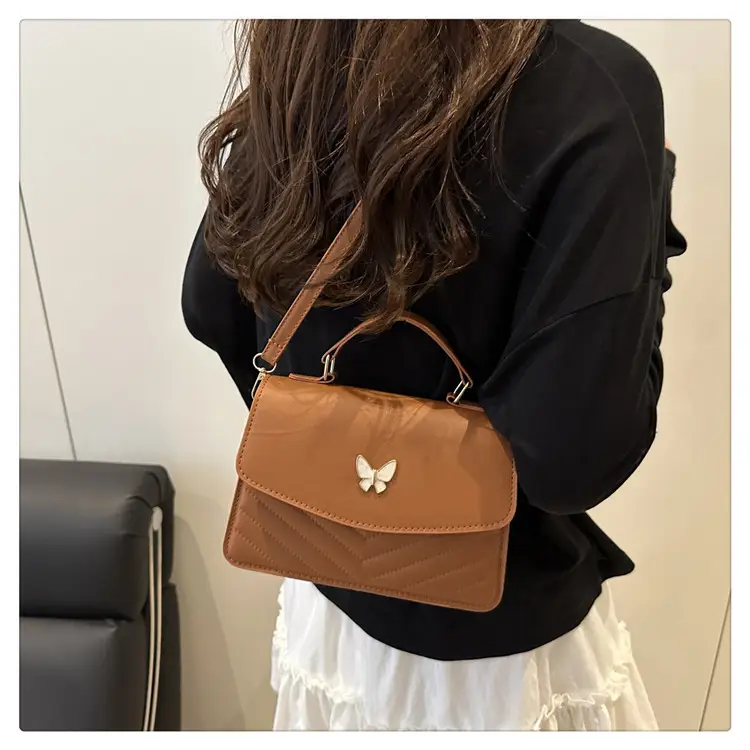 Women's Retro Casual Butterfly Shoulder Bag Brown — feature 22
