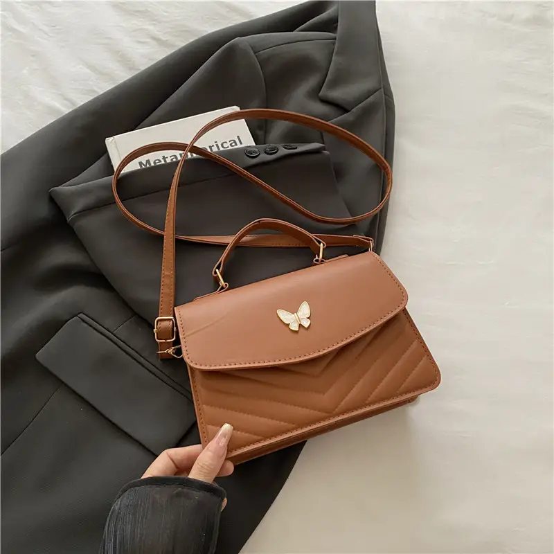 Women's Retro Casual Butterfly Shoulder Bag Brown - Image 6