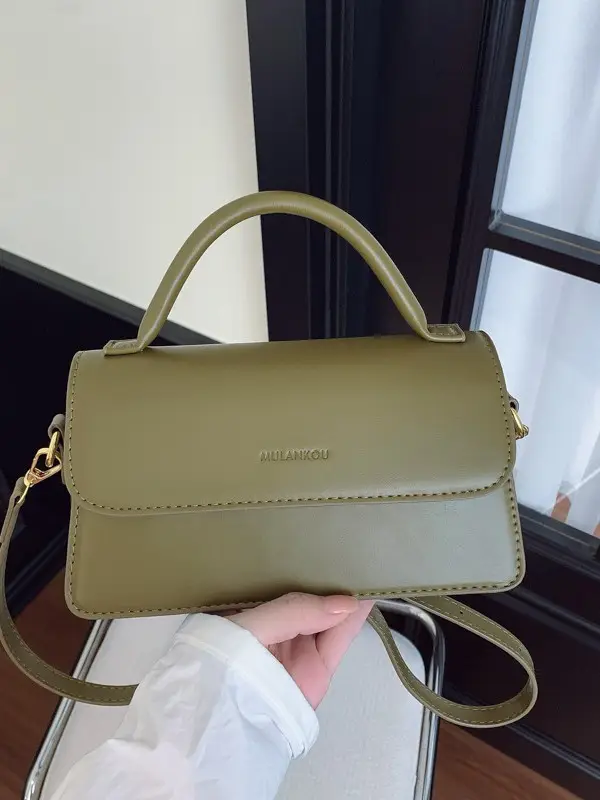 Women's Small Square Brown Leather Shoulder Bag 2026 - Image 6