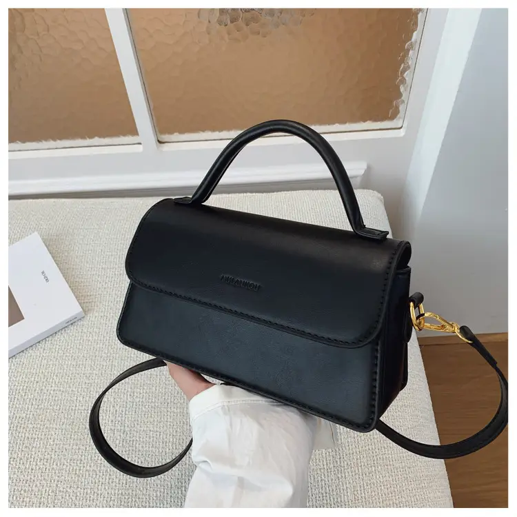 Women's Small Square Brown Leather Shoulder Bag 2026 - Image 3