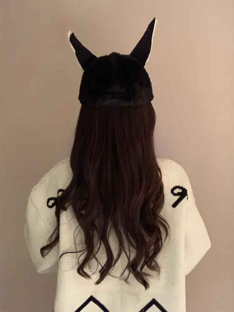 Women's Winter Doberman Cat Cap with Rabbit Ears — feature 8