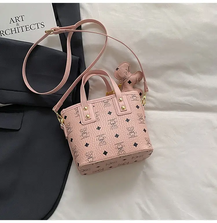 Cute Cartoon Bucket Bag for Women Brown Leather — feature 8
