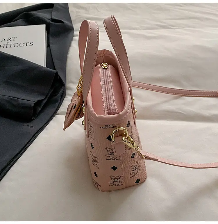 Cute Cartoon Bucket Bag for Women Brown Leather — feature 9