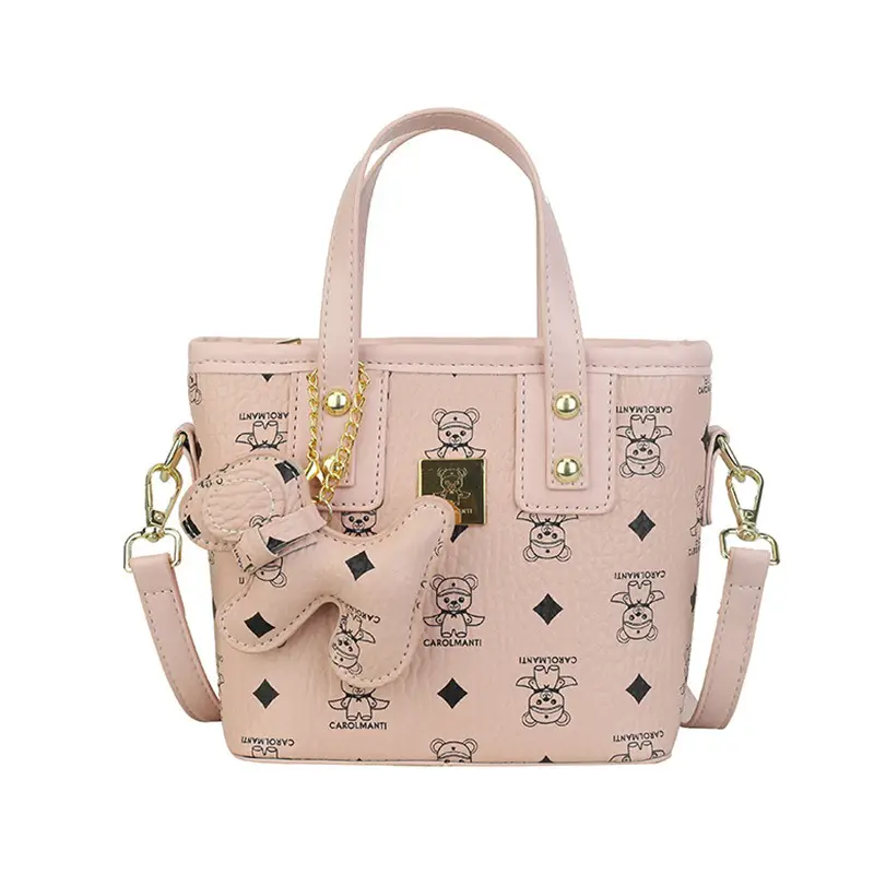 Cute Cartoon Bucket Bag for Women Brown Leather - Image 3