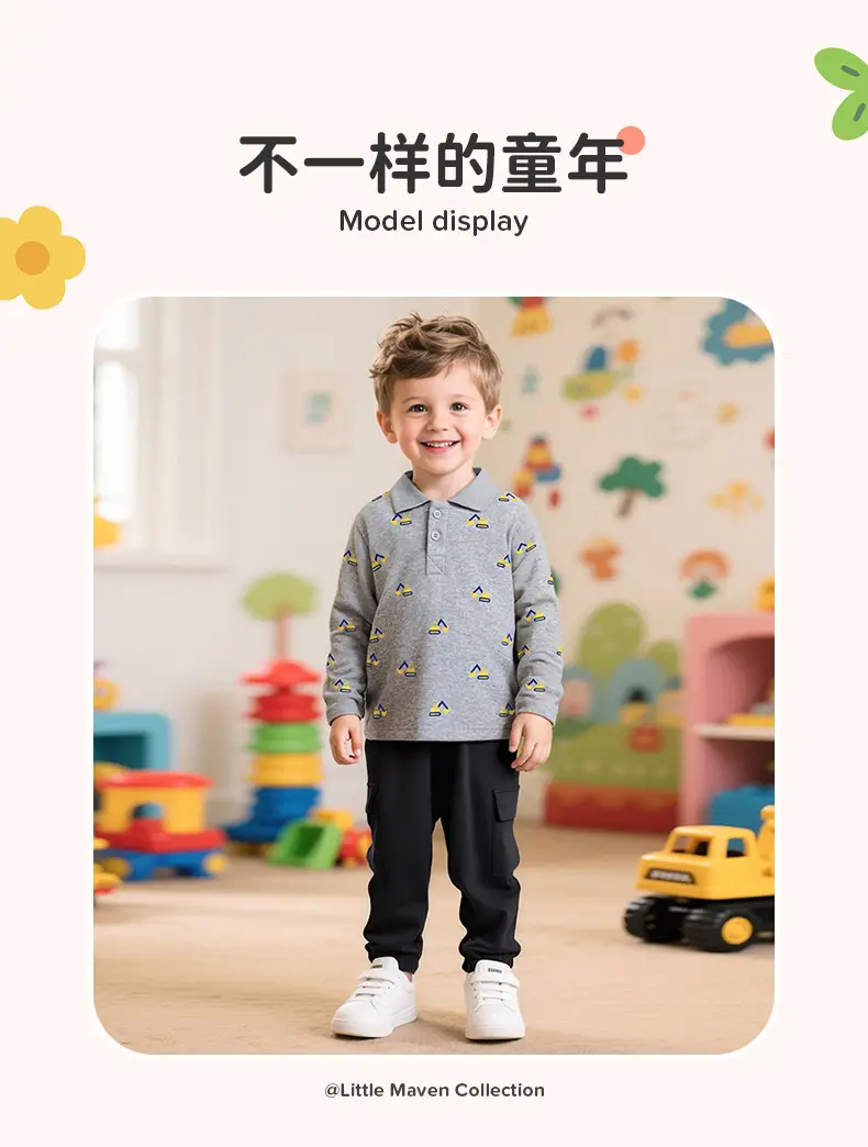 Black Long-Sleeved Boys T-Shirt European Style — feature 6
