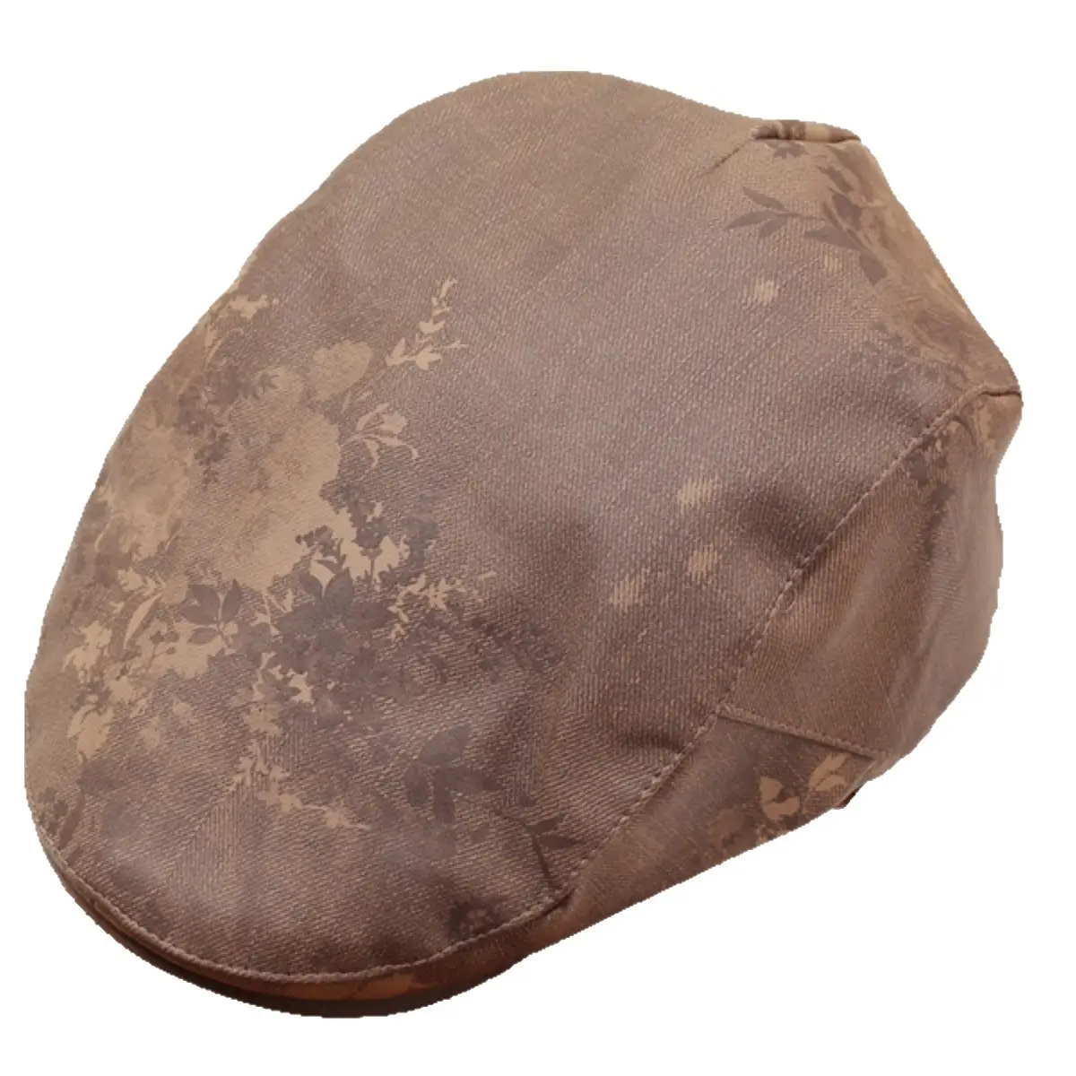 Women Floral Beret Cap Pumpkin Cap Duckbill Cap Brown