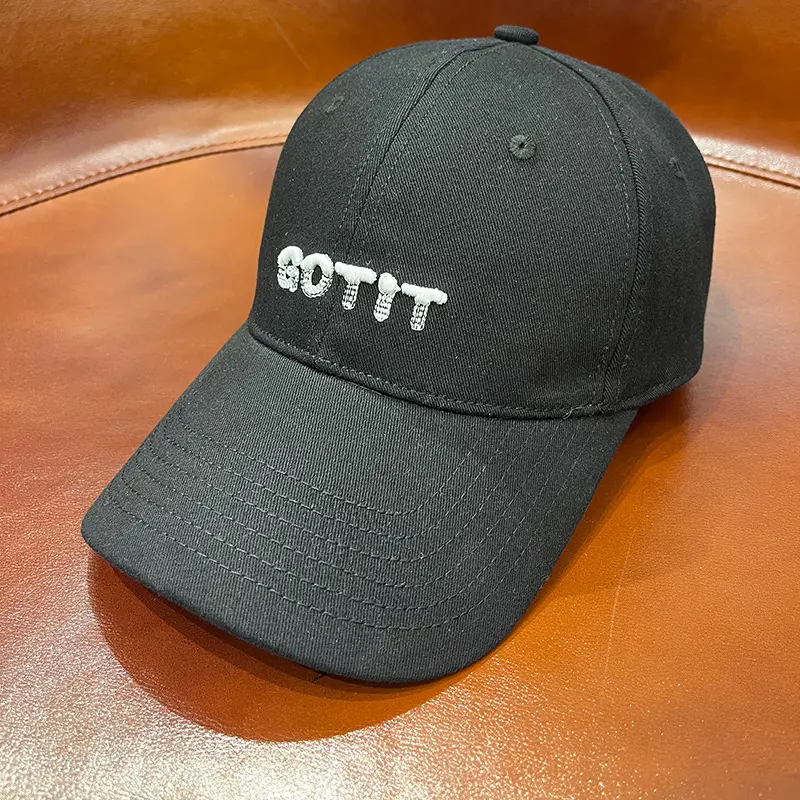 Men's Grey Embroidered Baseball Cap with Large Brim - Image 3