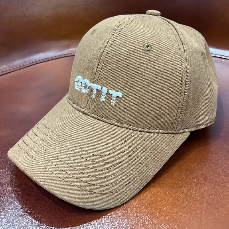 Men's Grey Embroidered Baseball Cap with Large Brim — feature 1
