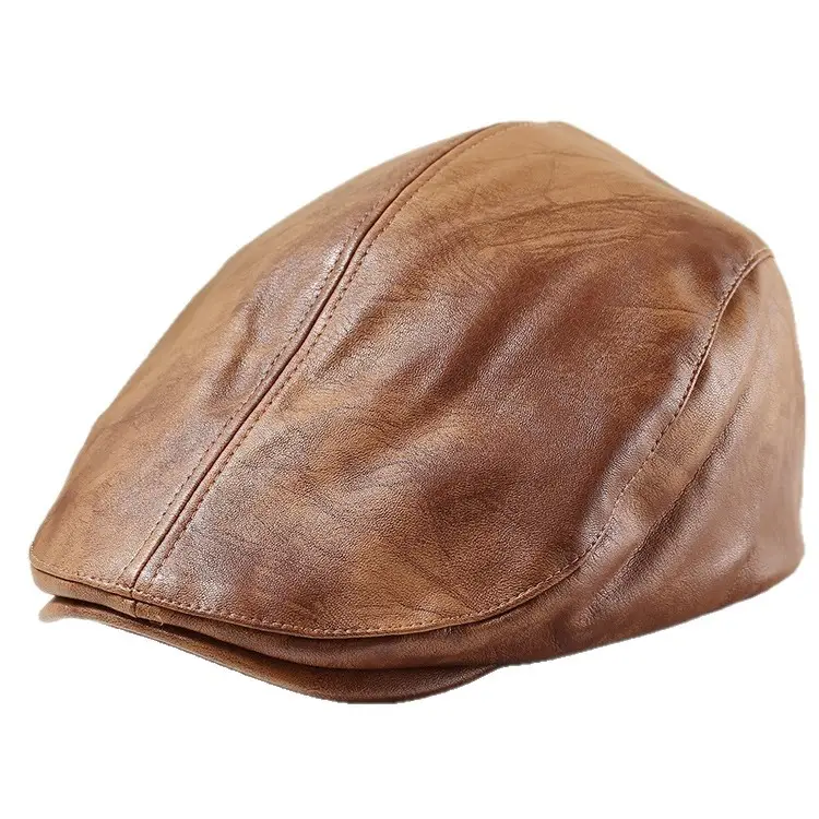Women Duckbill Cap American Retro PU Leather 2025 Spring - Image 9