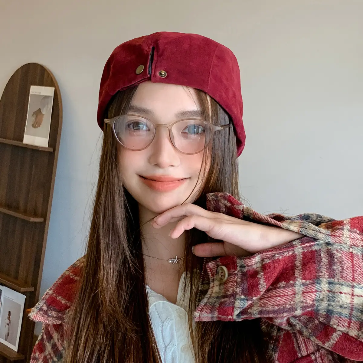 Women's Brown Retro Beret Hat Autumn Winter — feature 7