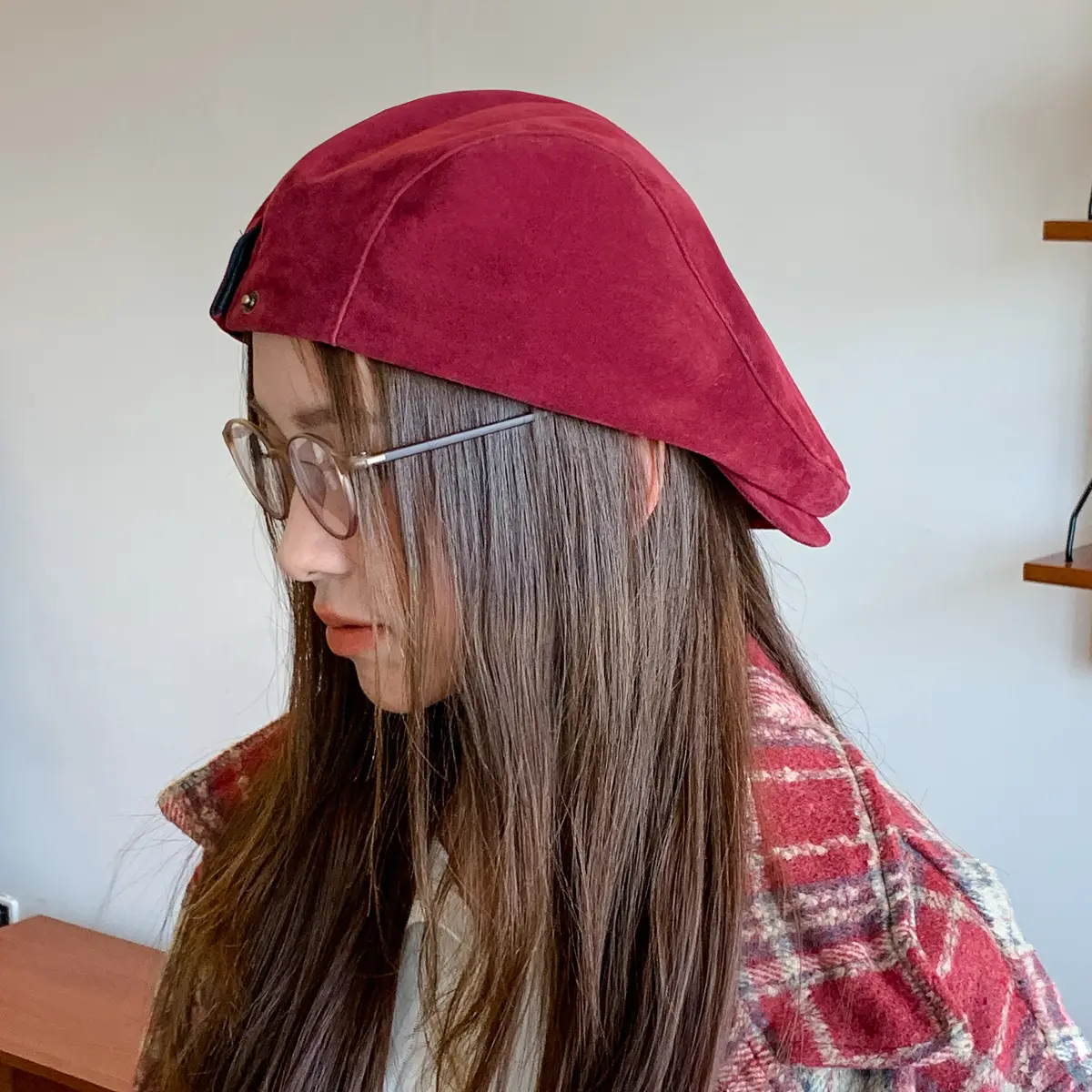 Women's Brown Retro Beret Hat Autumn Winter — feature 8