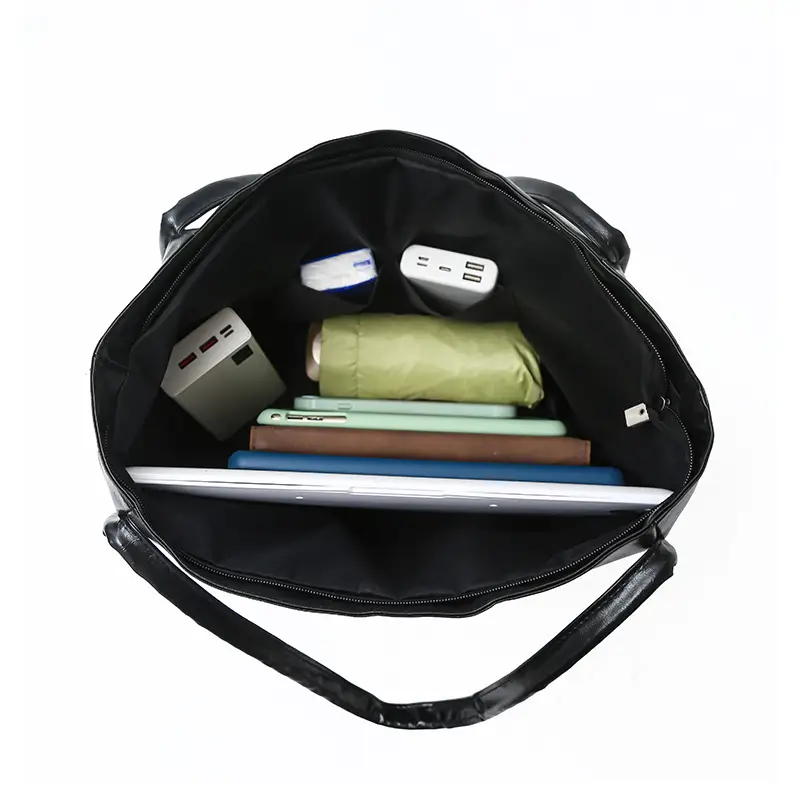 Black Textured Shoulder Bag for Women - Image 8