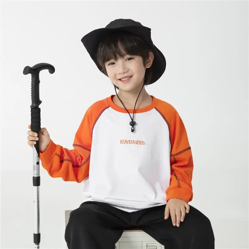 Haima Boys Pure Cotton Raglan Sleeve T-Shirt Orange White - Image 3