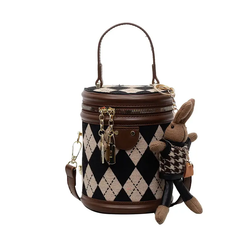 Trendy Women's 2-Piece Checkered Shoulder Bag Set - Image 2