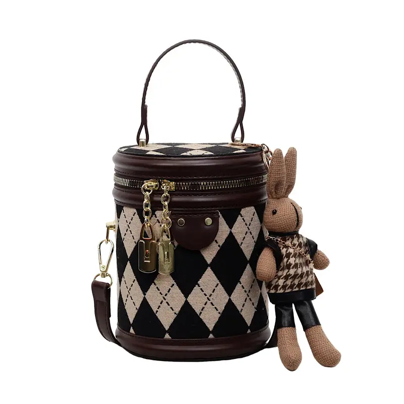 Trendy Women's 2-Piece Checkered Shoulder Bag Set - Image 3