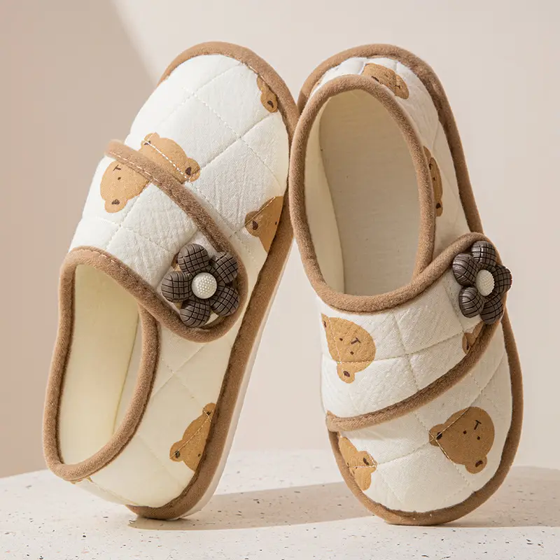 New Cartoon Maternity Slippers with Heel Cover, Cotton Slippers for Women, Autumn and Winter Indoor Non-Slip Warm Home Cotton Shoes for Women, All Seasons
