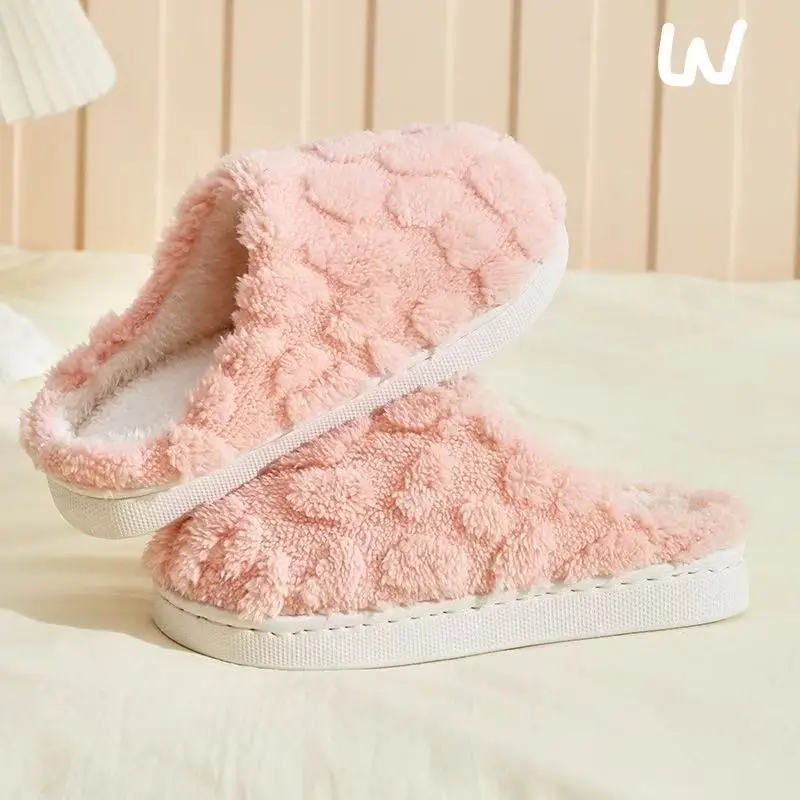 In-Stock Wholesale 2026 New Autumn and Winter Couple and Family Home Plush Closed-Toe Slippers with a Super Soft and Warm Feel