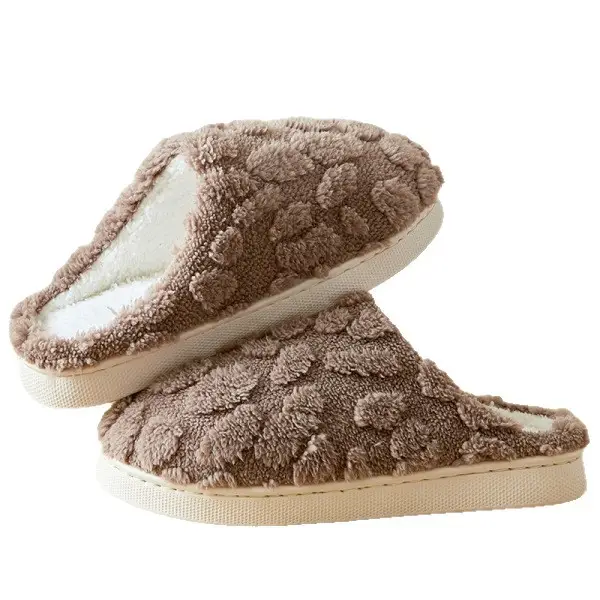 In-Stock Wholesale 2026 New Autumn and Winter Couple and Family Home Plush Closed-Toe Slippers with a Super Soft and Warm Feel