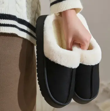 In-Stock Wholesale 2026 New Autumn and Winter Couple and Family Home Plush Closed-Toe Slippers with a Super Soft and Warm Feel