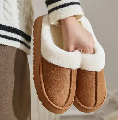 In-Stock Wholesale 2026 New Autumn and Winter Couple and Family Home Plush Closed-Toe Slippers with a Super Soft and Warm Feel