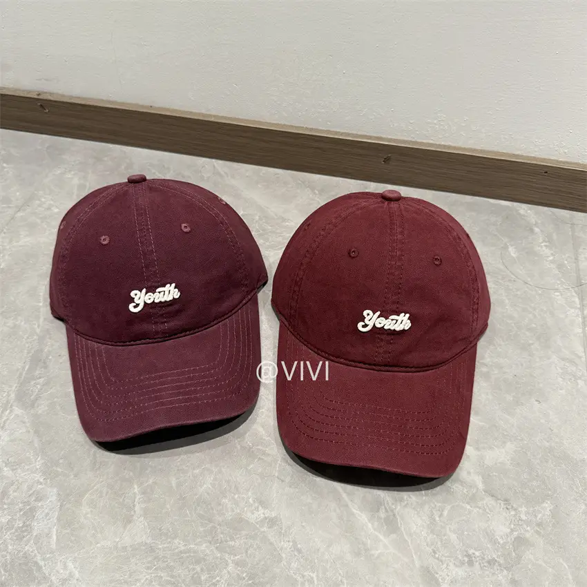 Beige Embroidered Baseball Cap for Men Women