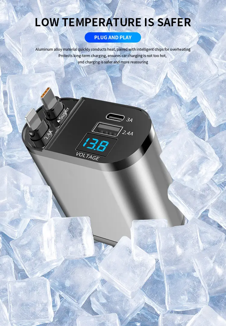 120W Digital Display Car Charger Flash Charging USB120W — feature 7