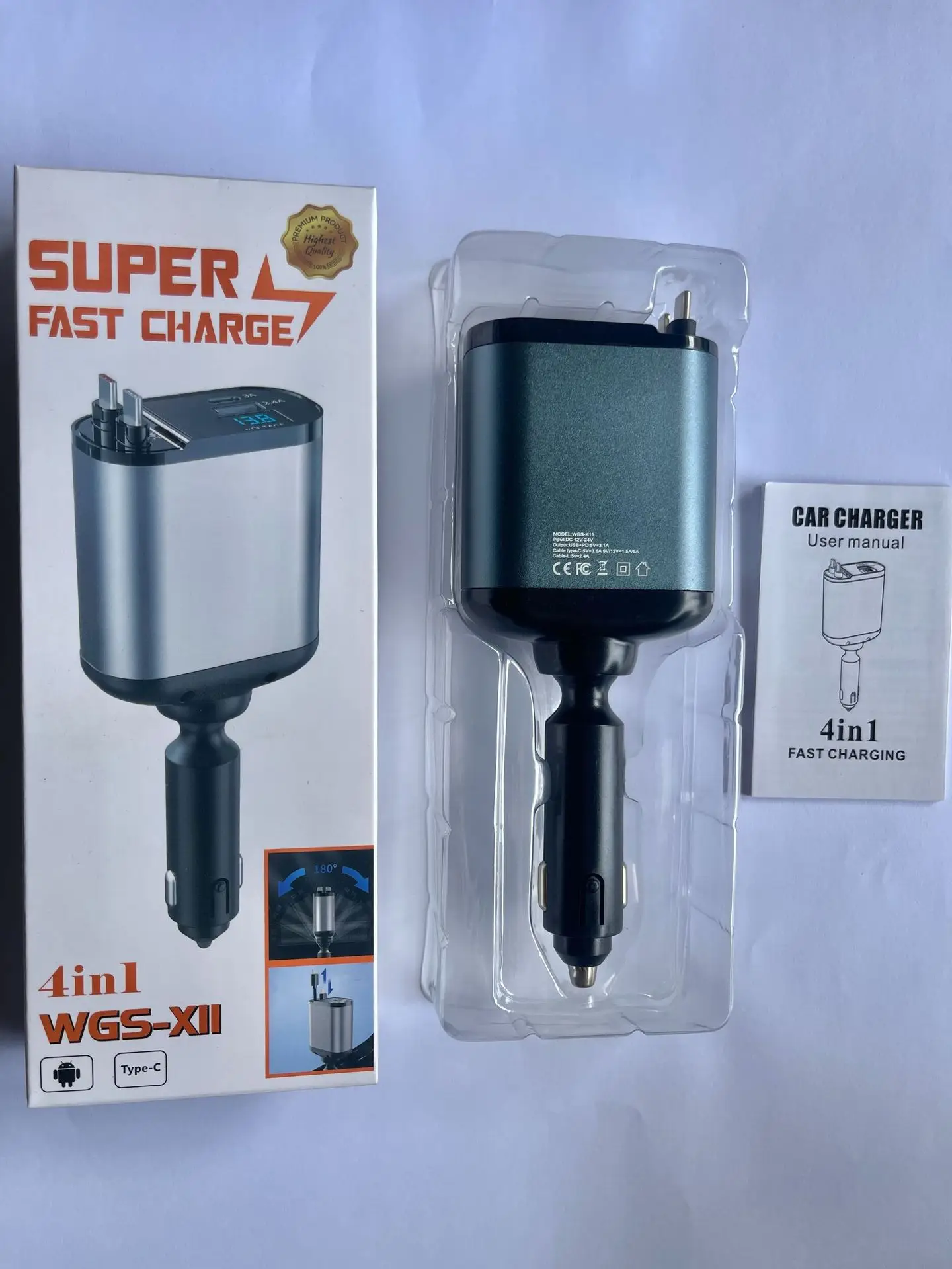 120W Digital Display Car Charger Flash Charging USB120W - Image 2