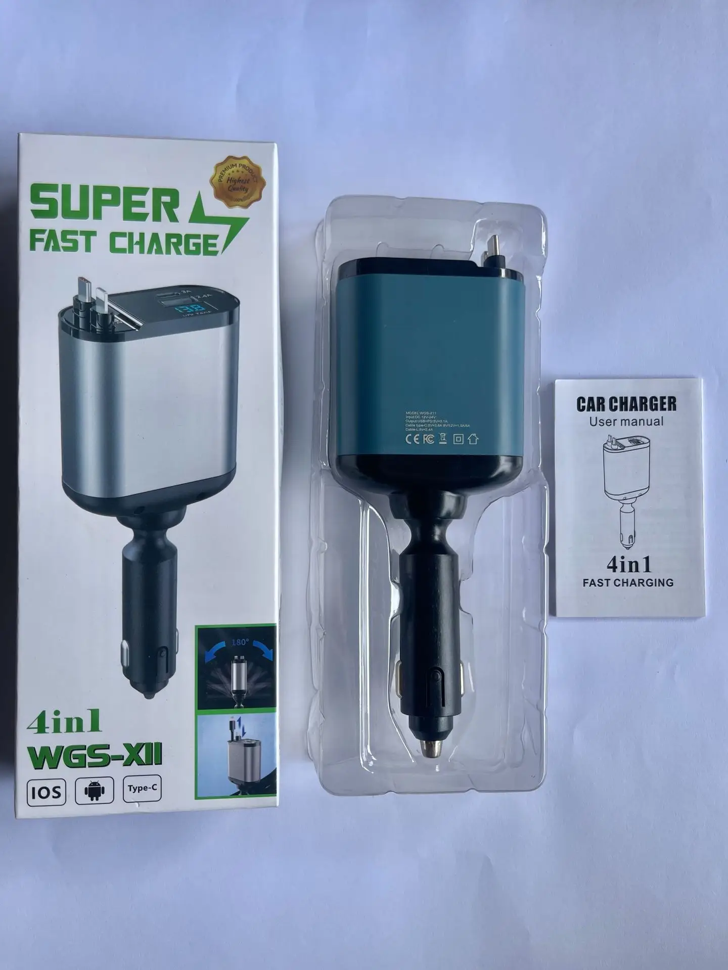 120W Digital Display Car Charger Flash Charging USB120W - Image 3