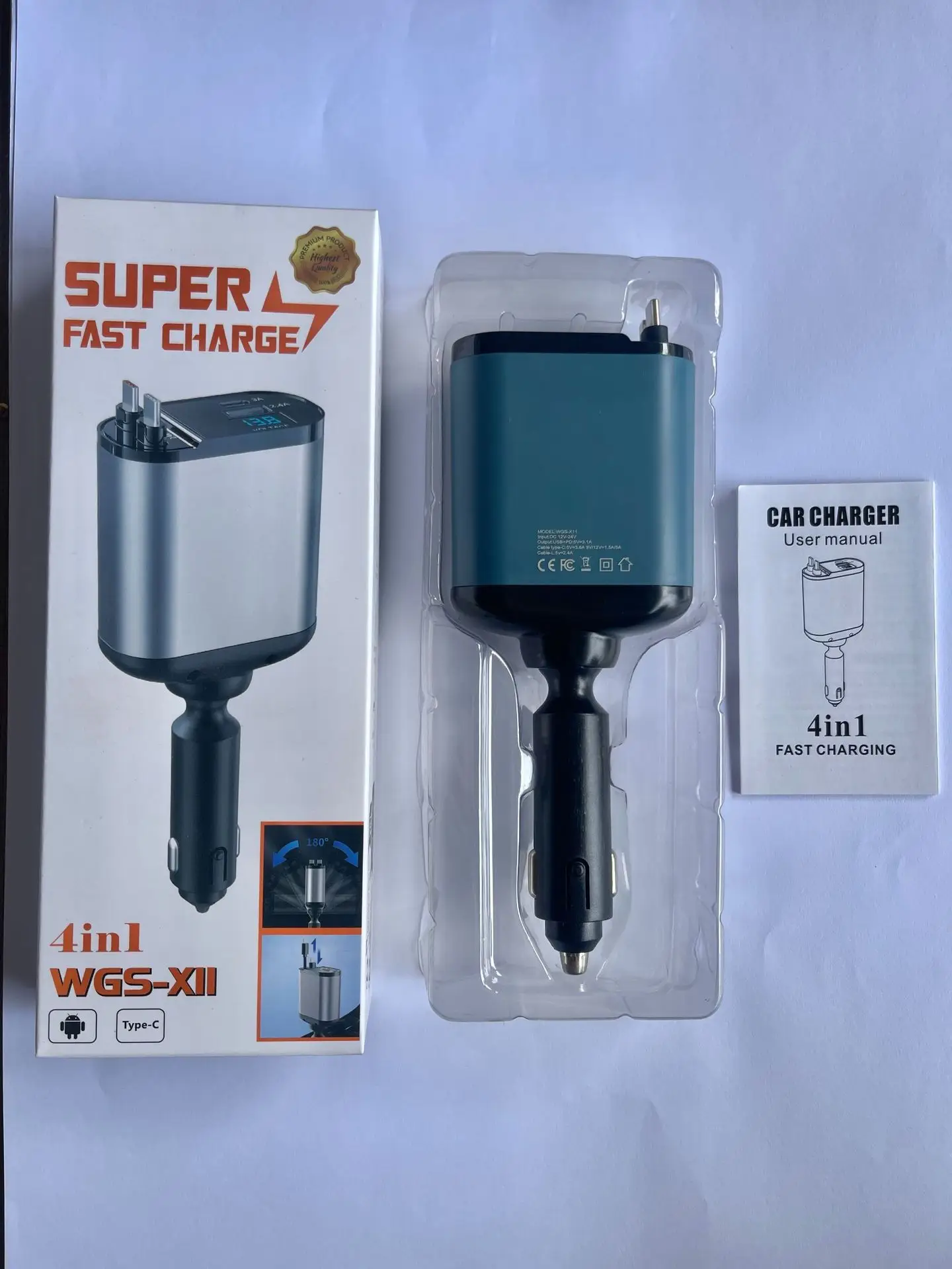 120W Digital Display Car Charger Flash Charging USB120W - Image 4