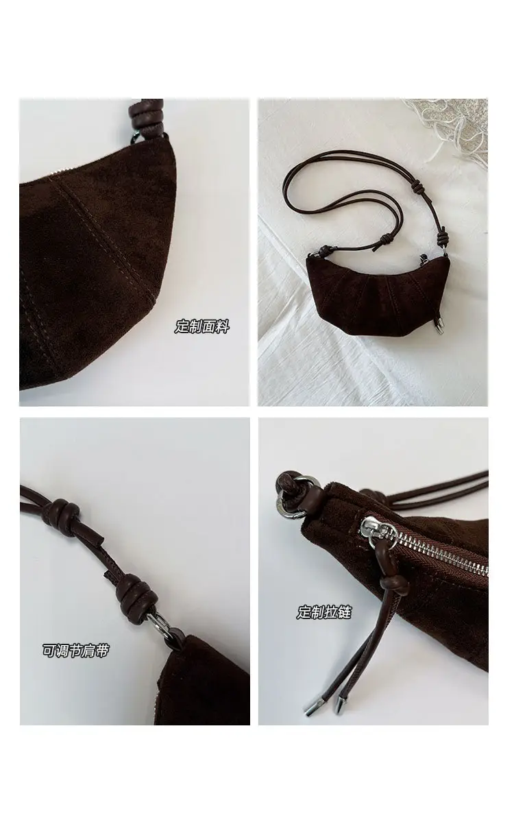 Brown Croissant Shape Women's Crossbody Bag 2026 — feature 3