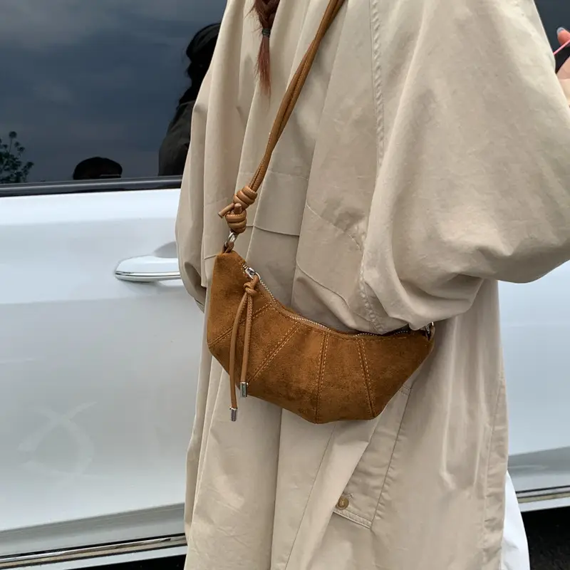 Brown Croissant Shape Women's Crossbody Bag 2026 - Image 2
