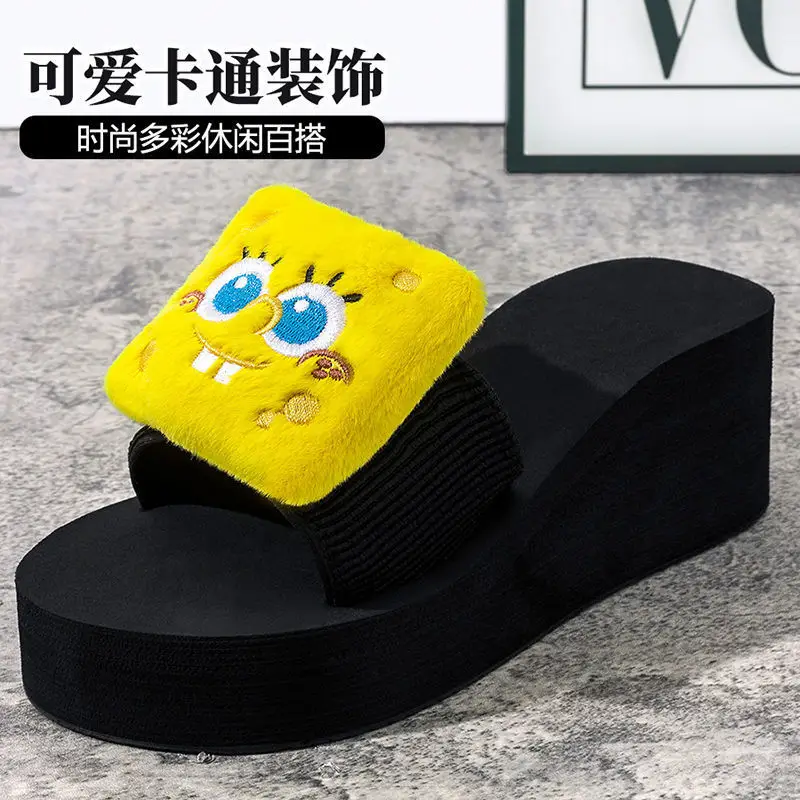 Spongebob Summer New Soft Sole Cartoon Slide Sandals for Women, Versatile Vacation Trendy Outdoor Slippers - Image 8