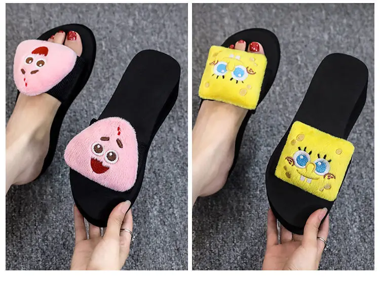 Spongebob Summer New Soft Sole Cartoon Slide Sandals for Women, Versatile Vacation Trendy Outdoor Slippers — feature 11