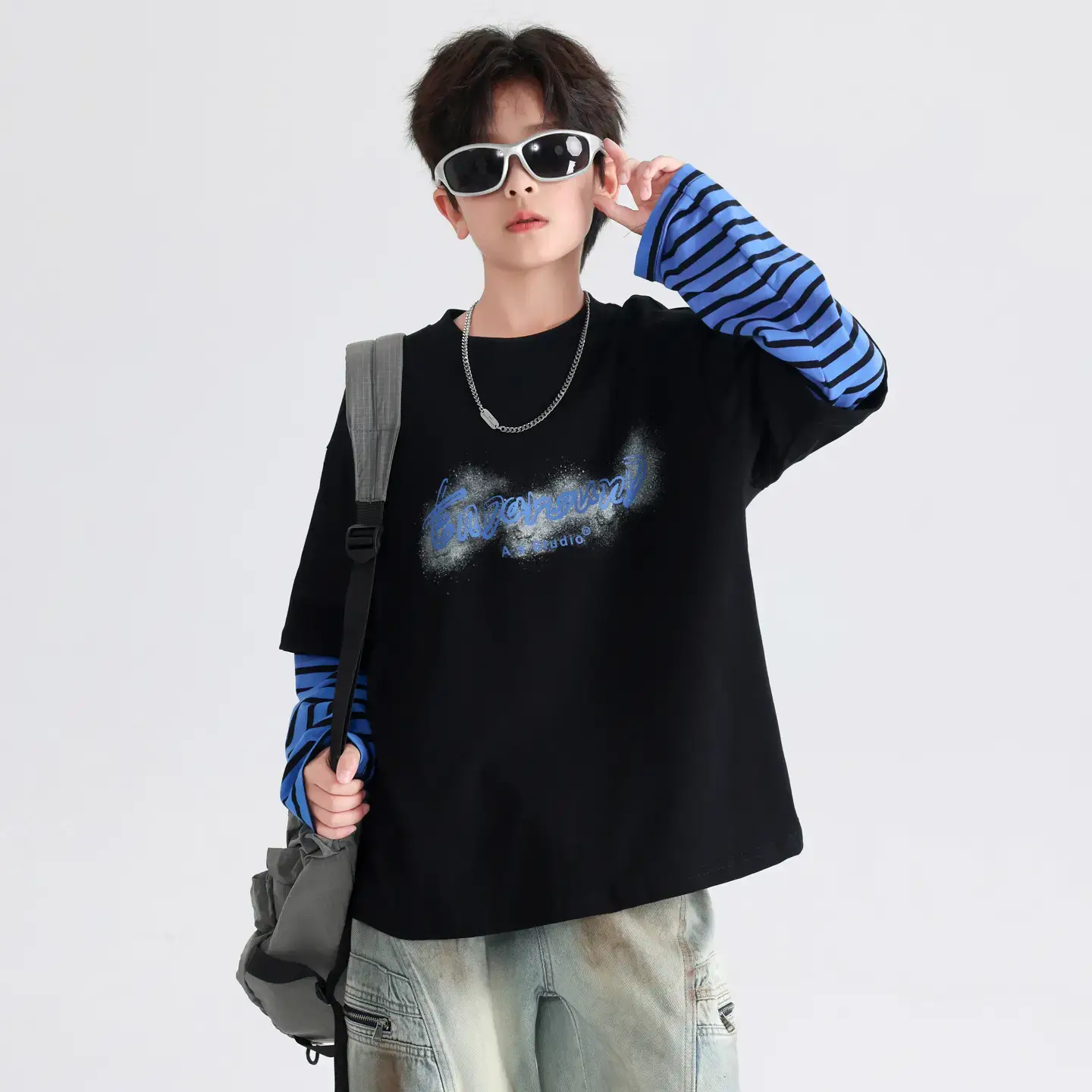 Boys Korean Striped Long Sleeve T-Shirt 2026 - Image 5
