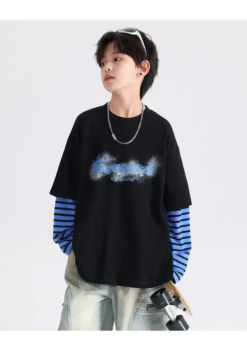 Boys Korean Striped Long Sleeve T-Shirt 2026 β feature 17