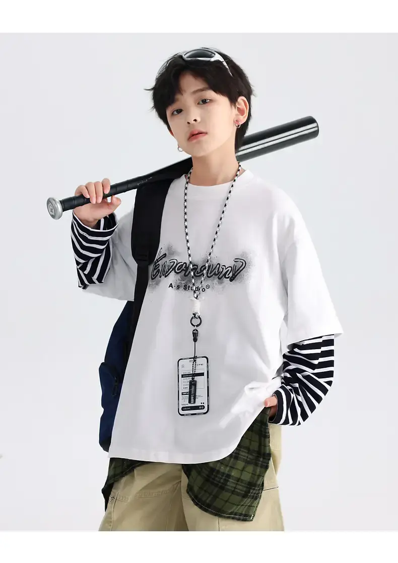 Boys Korean Striped Long Sleeve T-Shirt 2026 β feature 21