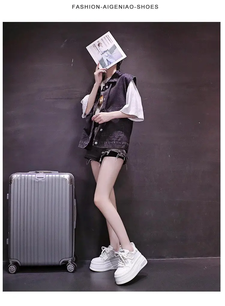 Black and White Panda Shoes for Women 2025 Autum New Style Small 8cm Platform Thick Sole Heightening White Shoes for Sports and Leisure — feature 18