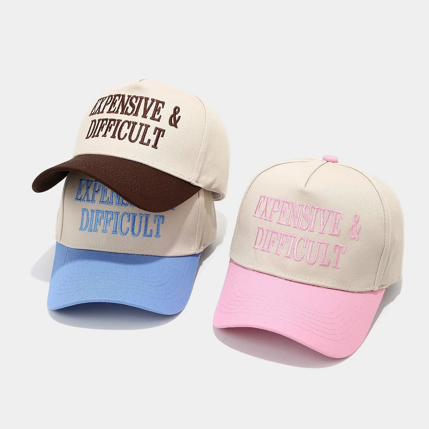 Pink Embroidered Baseball Cap for Women Men - Image 9
