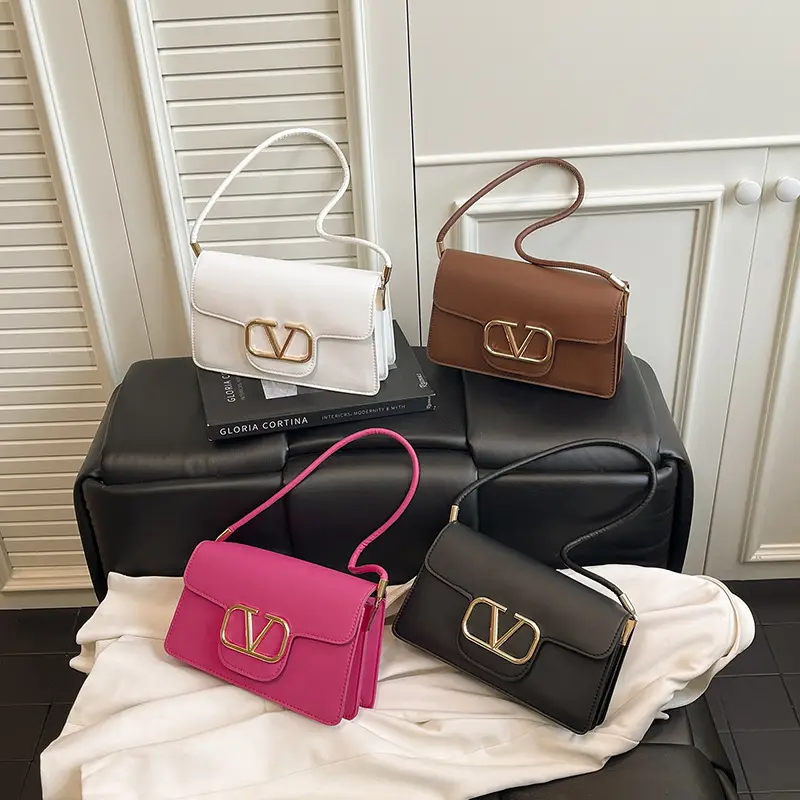 Pink LV Logo Shoulder Bag for Women - Image 8