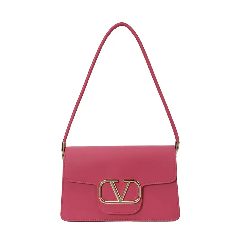 Pink LV Logo Shoulder Bag for Women - Image 9