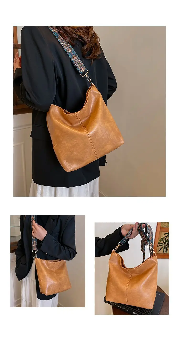 Korean Style Texture Shoulder Crossbody Tote Bag — feature 10