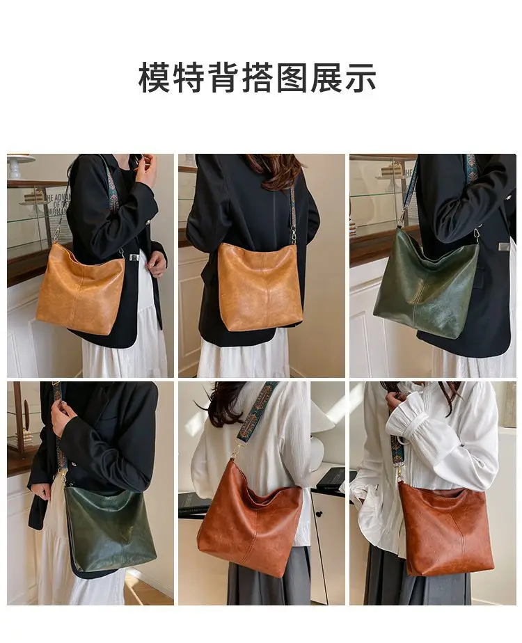 Korean Style Texture Shoulder Crossbody Tote Bag — feature 12