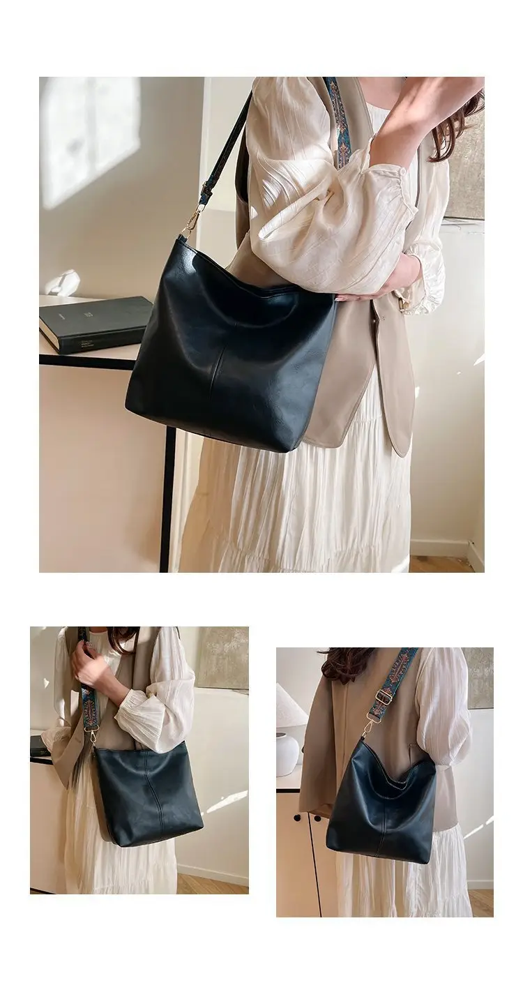 Korean Style Texture Shoulder Crossbody Tote Bag — feature 13