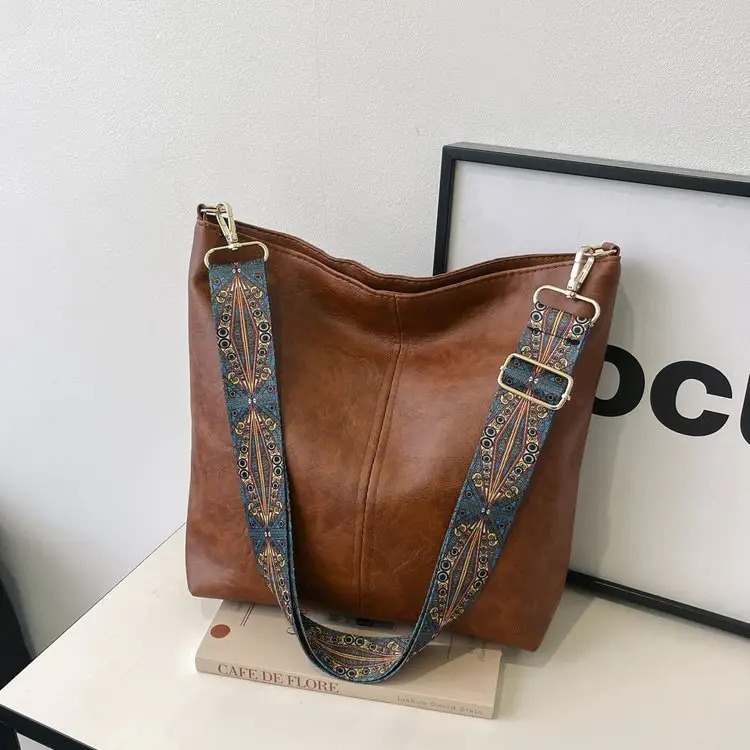 Korean Style Texture Shoulder Crossbody Tote Bag — feature 6