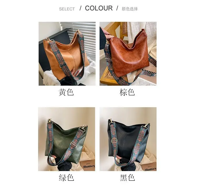 Korean Style Texture Shoulder Crossbody Tote Bag — feature 8