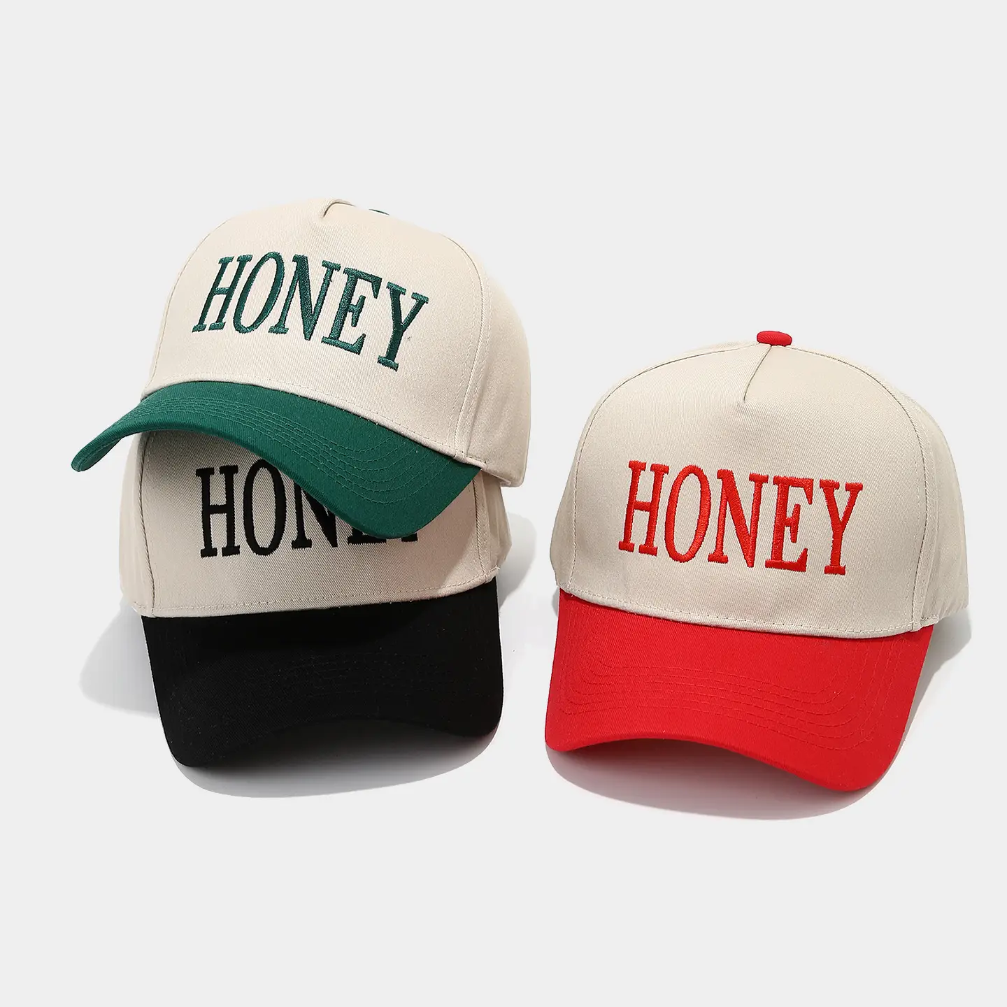 Honey Color Blocking Baseball Cap Women Men - Image 7