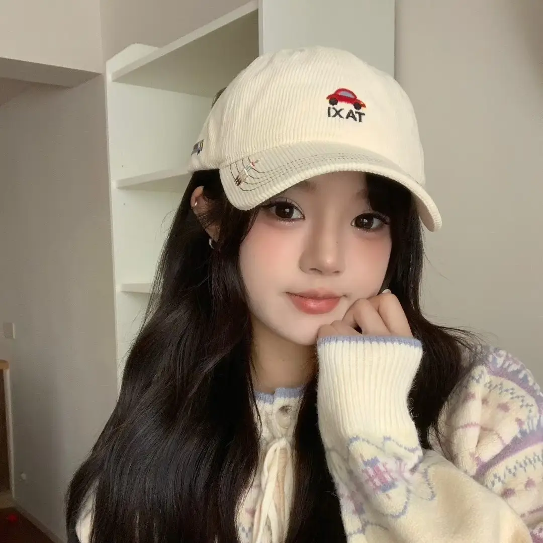 Tan Embroidered Baseball Cap with Cute Design - Image 6